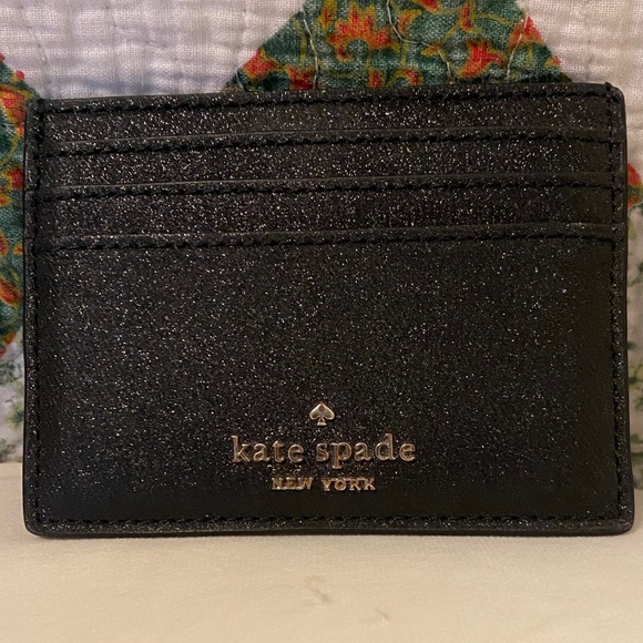 kate spade Accessories - Kate Spade Black Glitter Card Holder